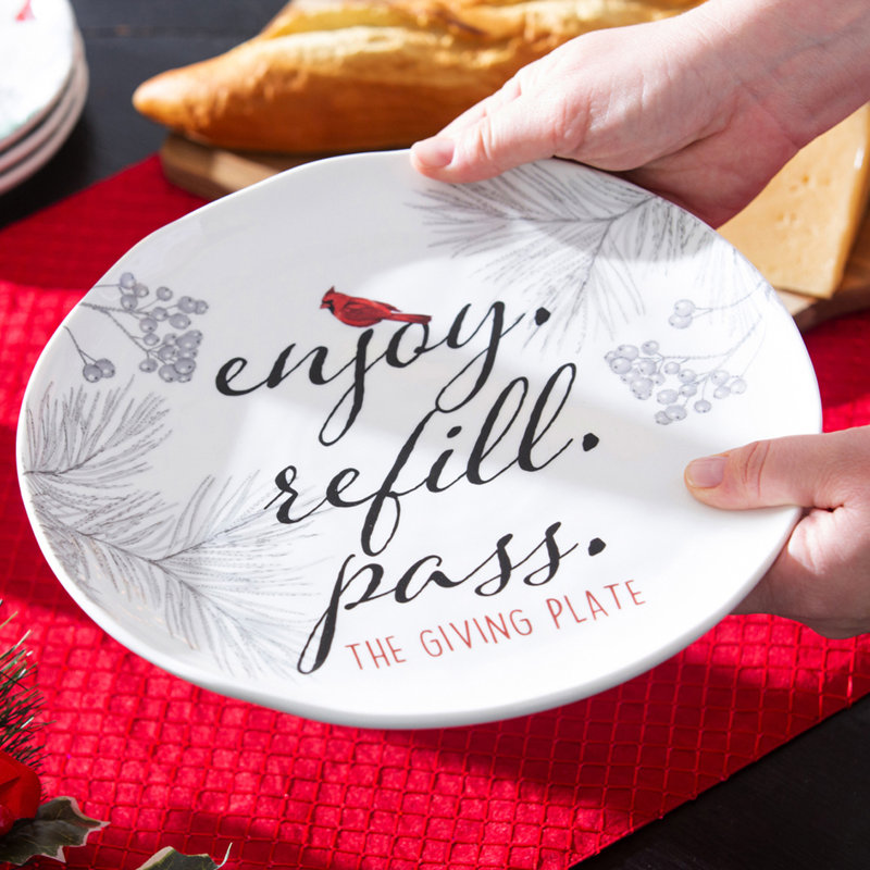 Assiette donnant en céramique 10 ", cadence de Noël