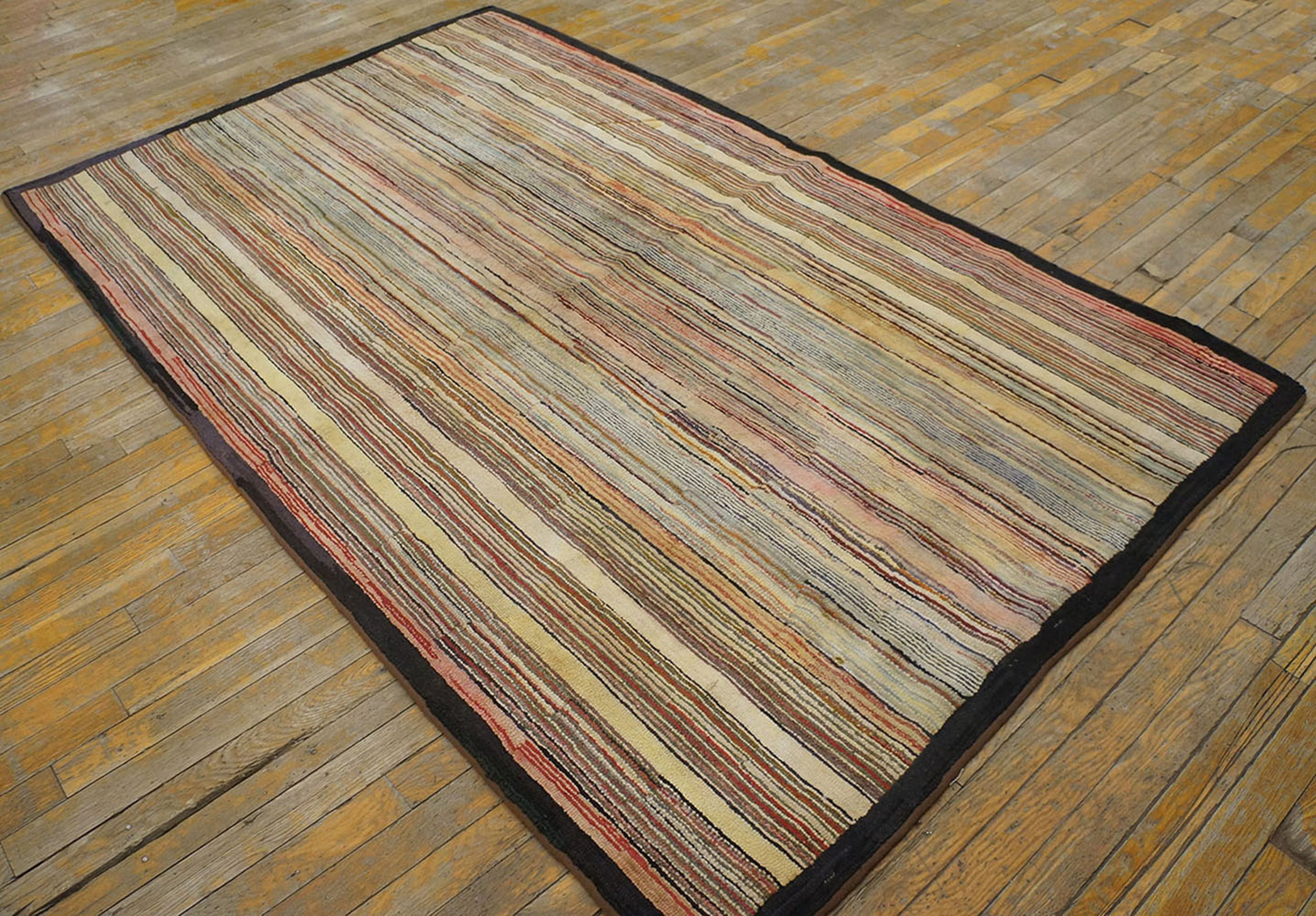 Rugs On Net American Antique Multicolor Hooked Small Scatter Size Wool ...