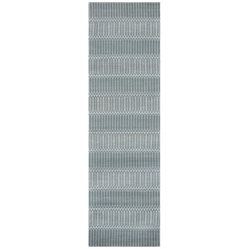 Tapis rayé tissé à la main Amritpal, Tapis de couloir 2 pi 3 po x 8 pi