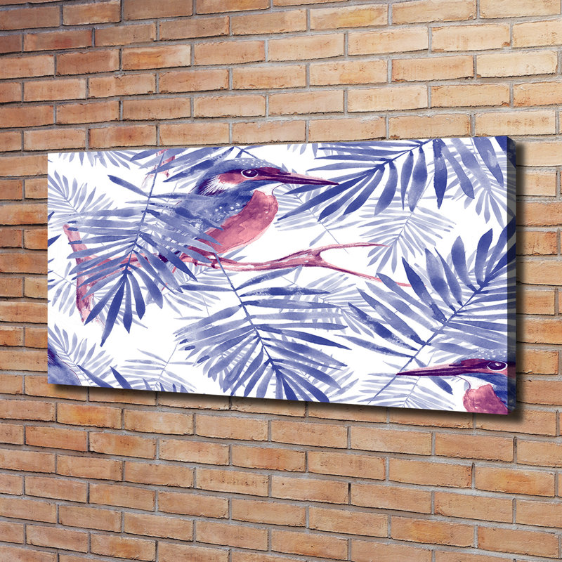 Plants And Bird - Wrapped Canvas Print