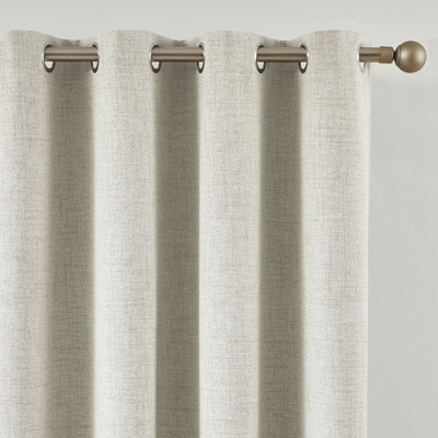 Faux Linen Grommet Curtain Panels