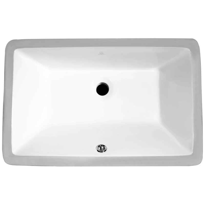 ANZZI Rhodes Series 13.37'' White Vitreous China Rectangular Bathroom Sink with Overflow