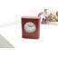 Analogue Manufactured Wood Quartz movement / Crystal Alarm Tabletop Clock in Brown Wood