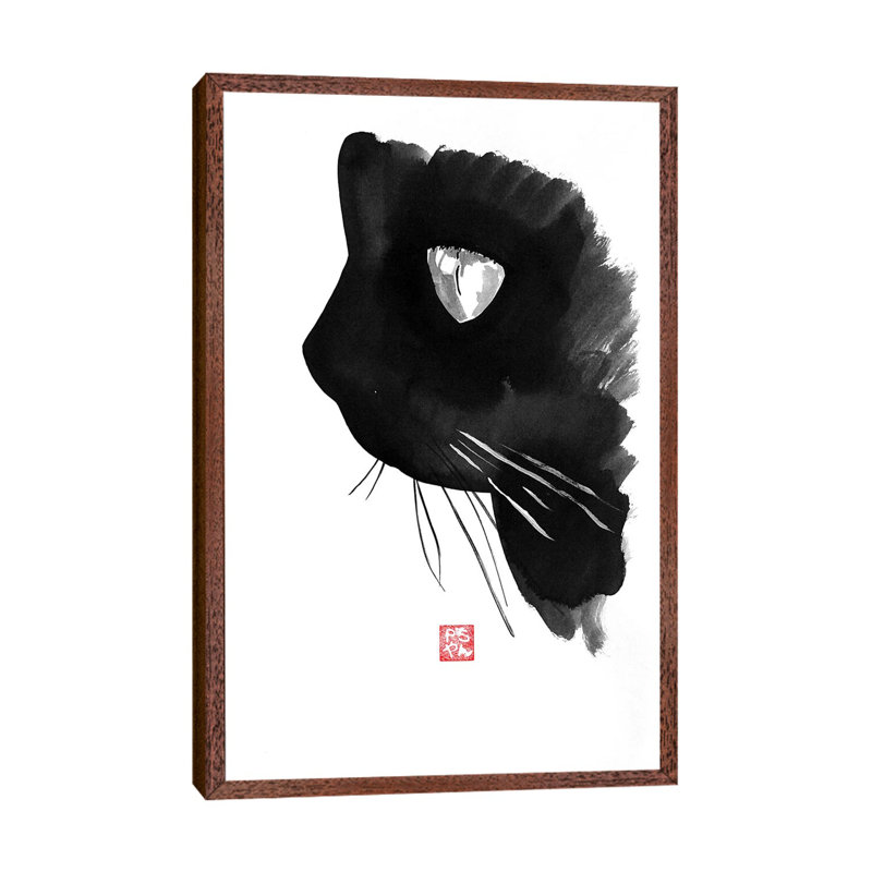 Small Profile by Péchane - Print on Canvas, Classic Brown Wood Framed, 66.04 cm H x 45.72 cm W