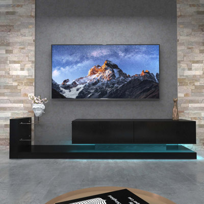 Meuble télé moderne avec prise de courant et rangement spacieux
