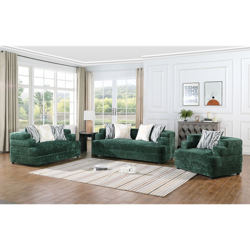 Fauteuil et causeuse vert Stepso, Vert