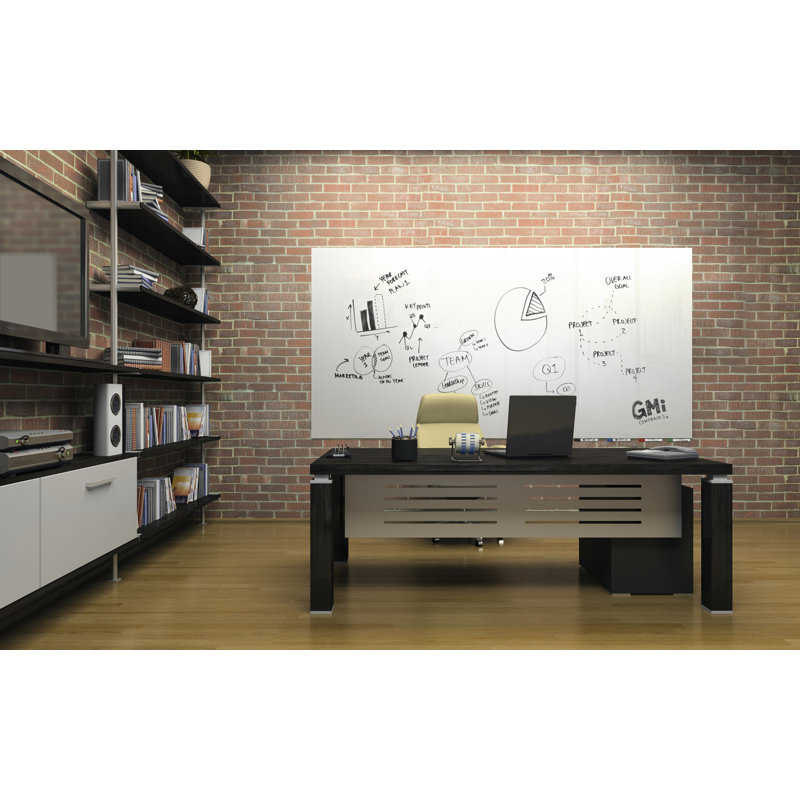 Tableau magnétique horizontal en verre Aria, H 24 po x l 36 po, Noir