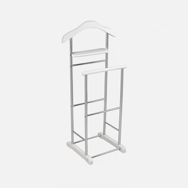 Fuji Metal Freestanding Valet Stand, White