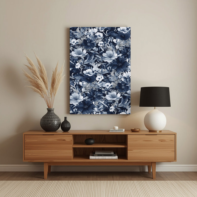 Aquarelle florale, art mural gris en métal 61, H 20 po x l 16 po