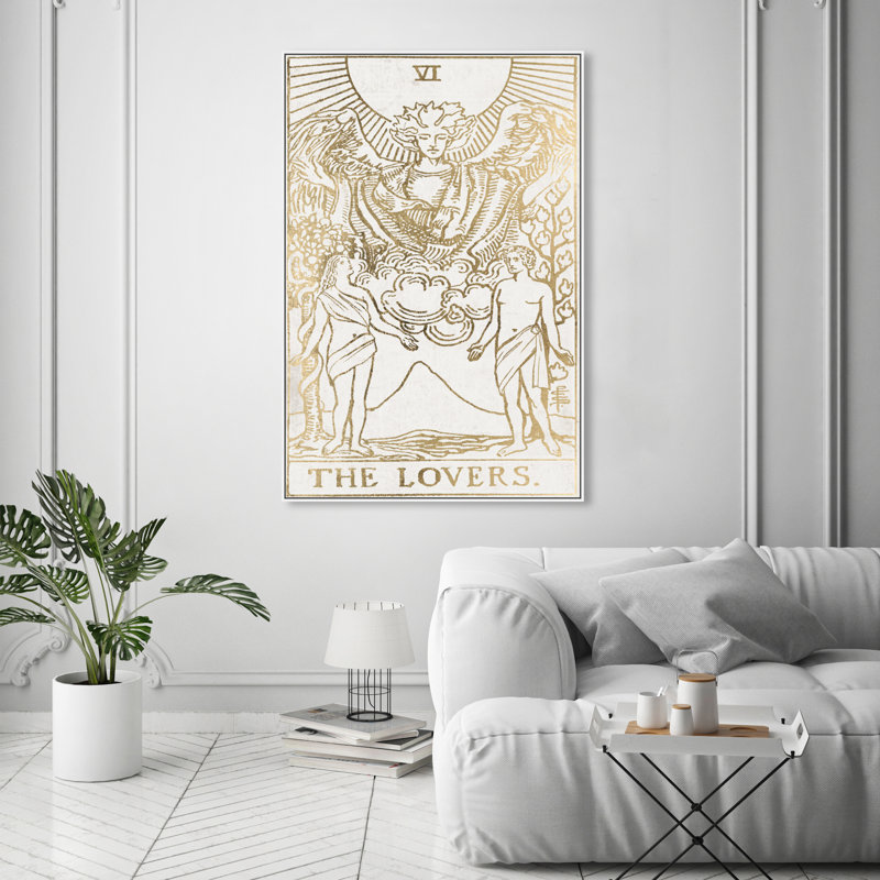 «The Lovers Tarot», reproduction d'art sur toile, Toile blanche encadrée, H 54 po x l 36 po x P 1,5 po