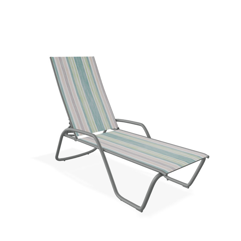 Outdoor Rust-Resistant Metal Chaise Lounge, Textured Graphite, Tempo