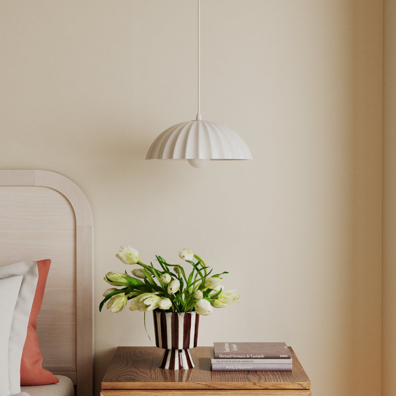 Calcott 1 - Light Chalk White Dome Pendant, 5.25" H x 13.75" W x 13.75" D