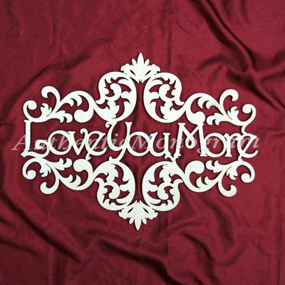 Décoration murale cadre monogramme en bois filigree Love You More