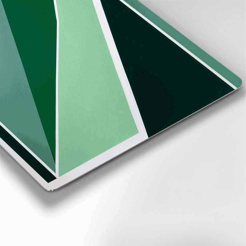 Art mural rigide en métal vert 36, H 20 po x l 30 po
