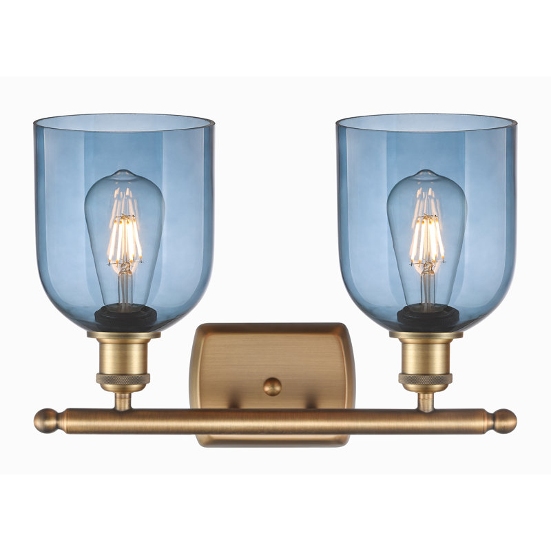 Allysson 2 - Light Dimmable Vanity Light, Brushed Brass, Princess Blue