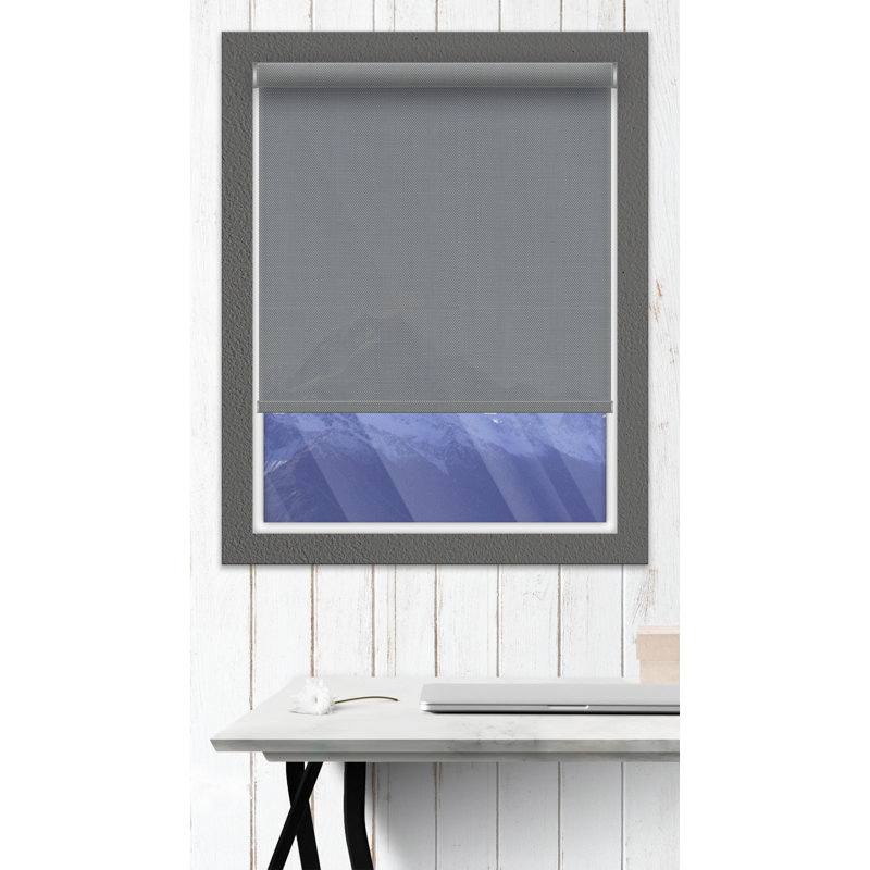 Rideau roulant semi-transparent sans cordon, Gris foncé, l 56 po x L 48 po
