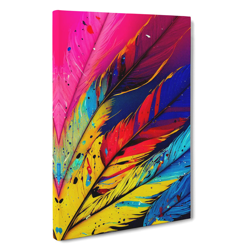 Splashed Feathers No.3 Abstract - Wrapped Canvas, 50cm H x 35cm W x 3cm D