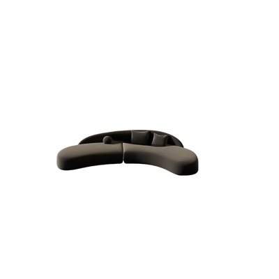 Black curved negotiating sofa