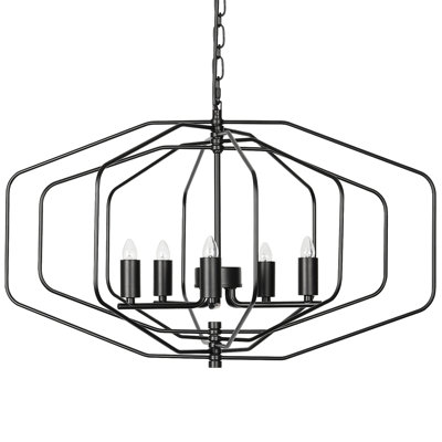 Lampe suspendue pliable en métal noir