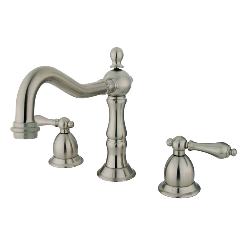 Robinet de salle de bain espacé avec ensemble de bonde Heritage, Nickel brossé