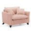Chaise simple en velours côtelé rose avec dossier confortable et facile à assembler, pour économiser de l'espace sur le balcon-97158049
