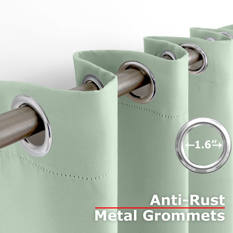 Blackout Curtain Pair, 46" W x 84" L, Light Green