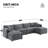 Chenille Modular Sectional Sofa with Deep Seating and Movable Ottomans-1350274080
