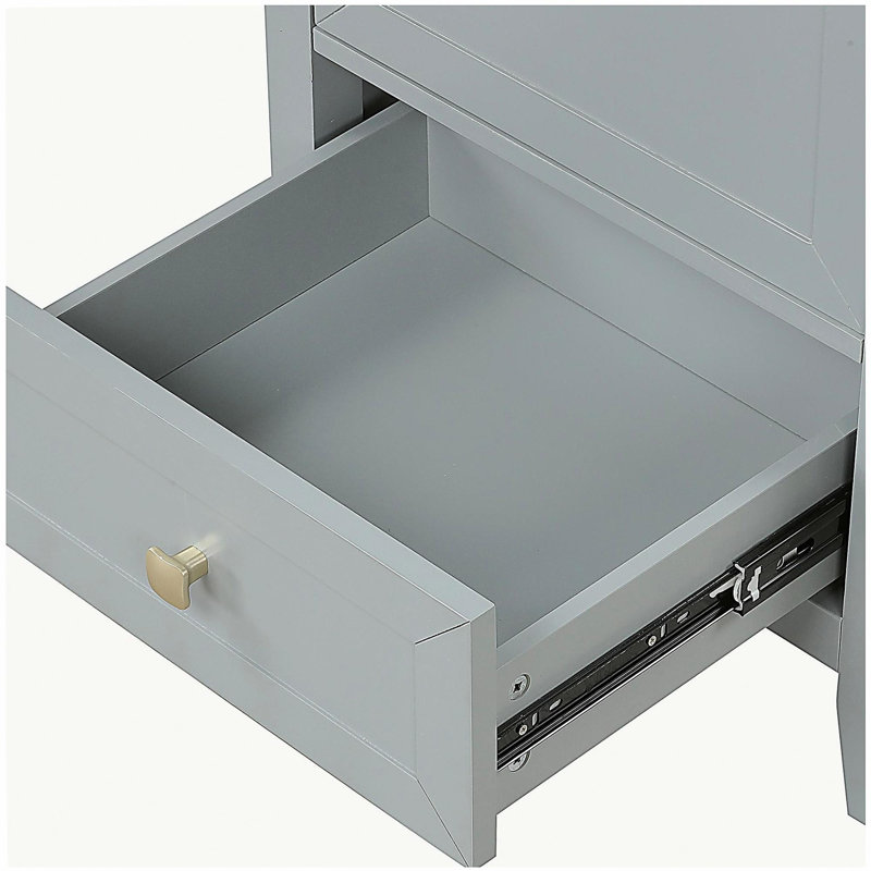 Armoire de salle de bain de 20 pouces avec lavabo, armoire de salle de bain avec porte à fermeture en douceur, tablette de rangement et tiroir