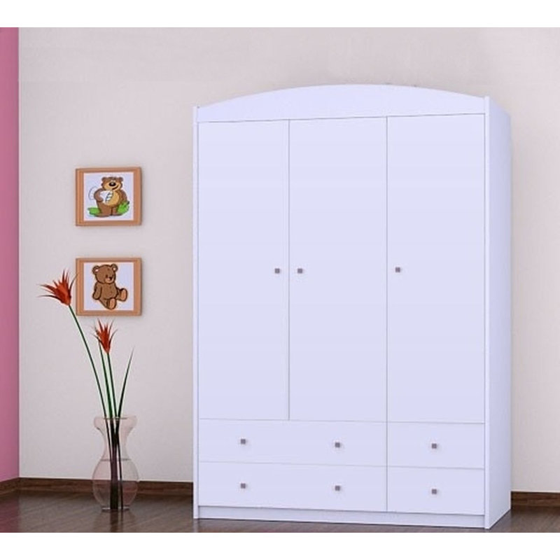 Worrell 3 Door Wardrobe, White