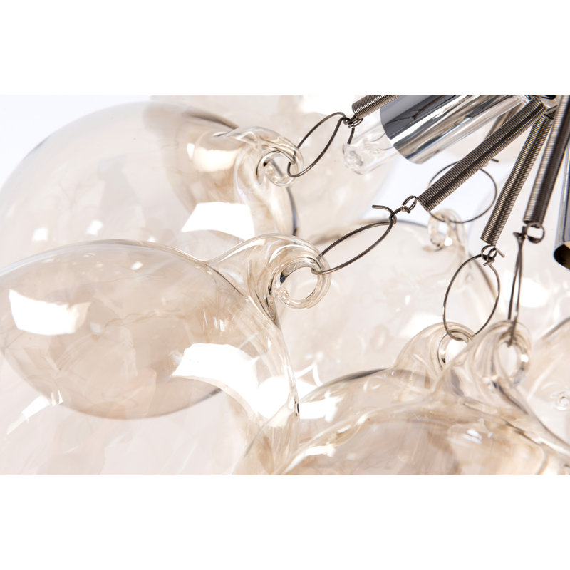 Abdurrahman Glass Semi Flush Mount, Gold