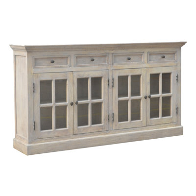 Buffet en bois de manguier à 4 tiroirs de 65,8 po de largeur Daquane