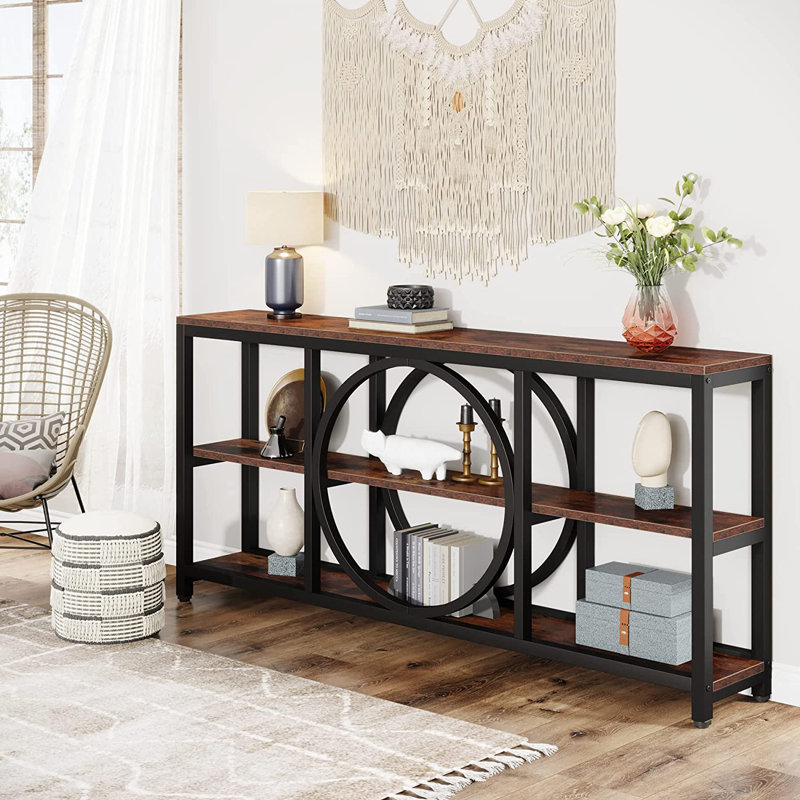 Nunki 70.9'' Console Table, Brown/Black