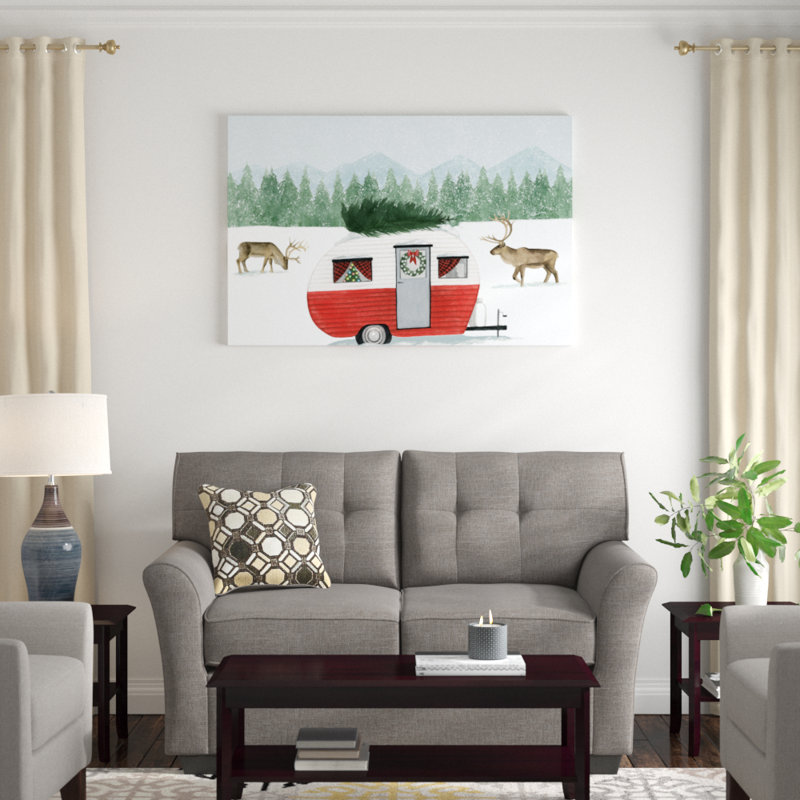 Camping for Christmas Collection A by Grace Popp - Graphic Art Print, 81cm H x 122cm W, Wrapped Canvas