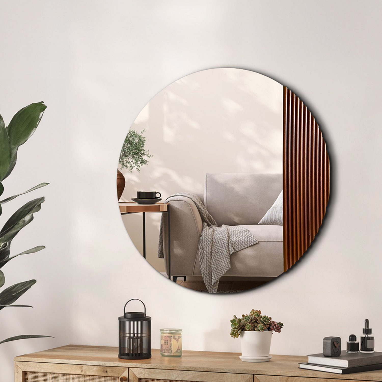 Ivy Bronx Kytalin Solid Wood Round Wall Mirror | Wayfair