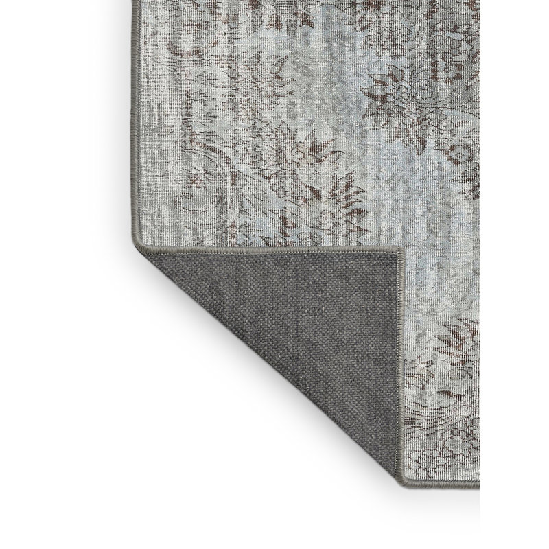 Tapis décoratif gris en laine oriental, Rectangle 7 pi x 9 pi