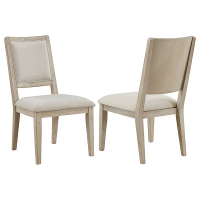 Trofello Cushioned Dining Side Chair White Washed (Set of 2) by Ebern Designs
