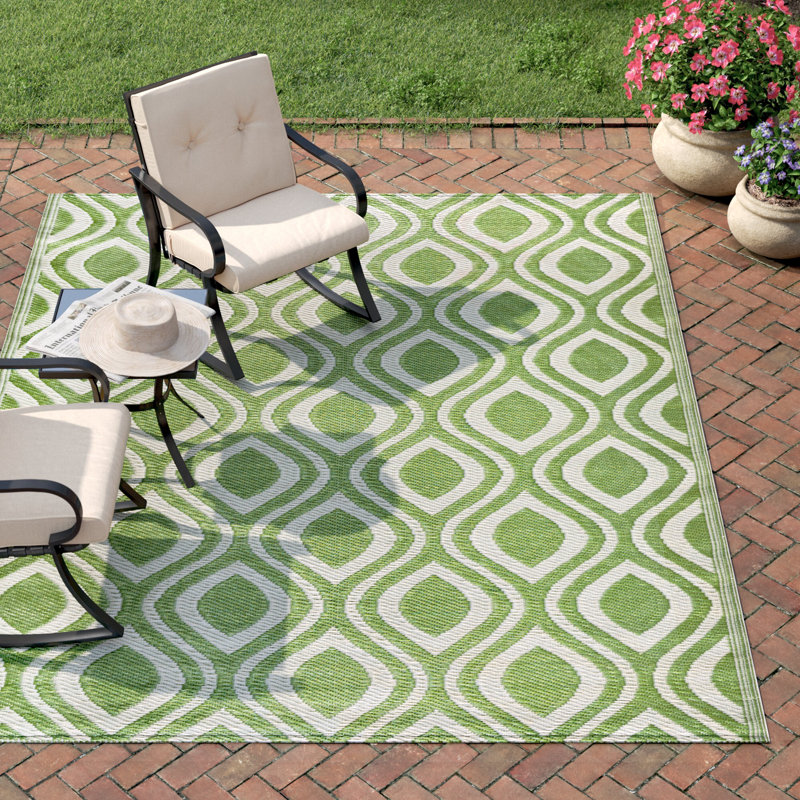 Tapis d'intérieur / extérieur vert Hinton, Rectangle 8 pi x 10 pi