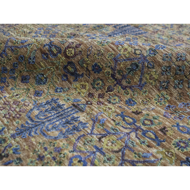 Hand Woven Silk and Wool Area Rug