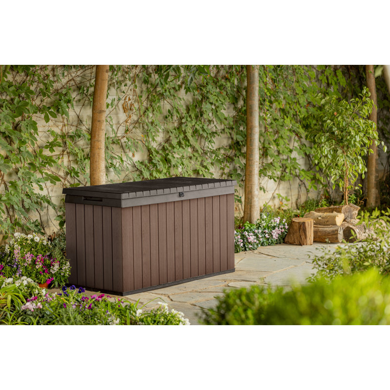 Keter Darwin Durable Resin Outdoor Storage and Organization Deck Box For Patio Furniture and Supplies, Brown (Choose Size)