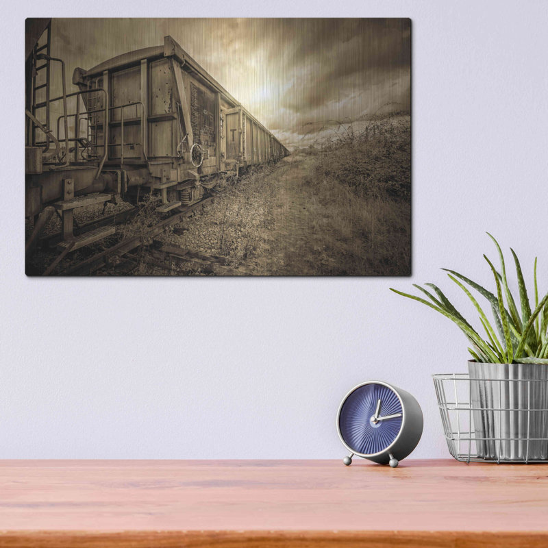 "Le train perdu" par Sebastien Lory, H 12 po x l 16 po