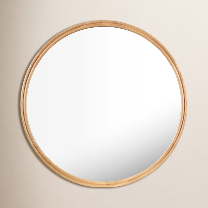 Alcott Large Round Mirror, Round, 36" x 36", Wanut