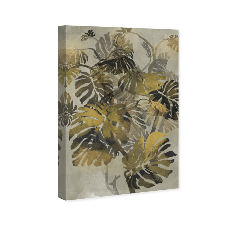 Jungle Tree Mirage Gold Botanicals - peinture sur toile, Toile tendue, H 54 po x l 36 po