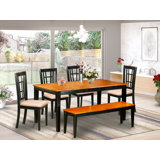 Cleobury 6 - Person Solid Wood Solid Wood Top Four Leg Dining Set