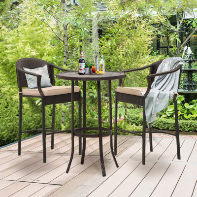Red Barrel Studio® 2-Person Outdoor Dining Set with Cushions