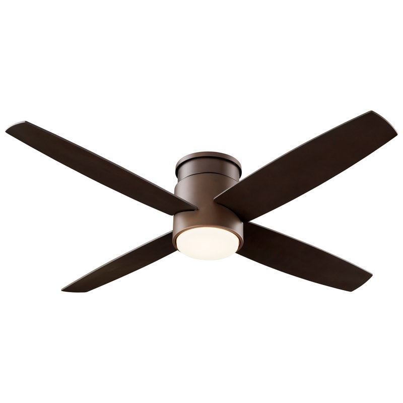 Garyl 52'' Ceiling Fan, Oiled Bronze with Black Blades