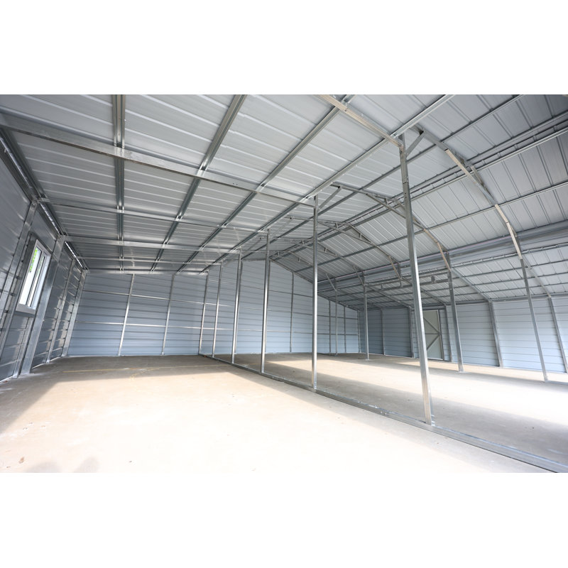 Remise de rangement en métal robuste 42 pi x 30 pi, Blanc