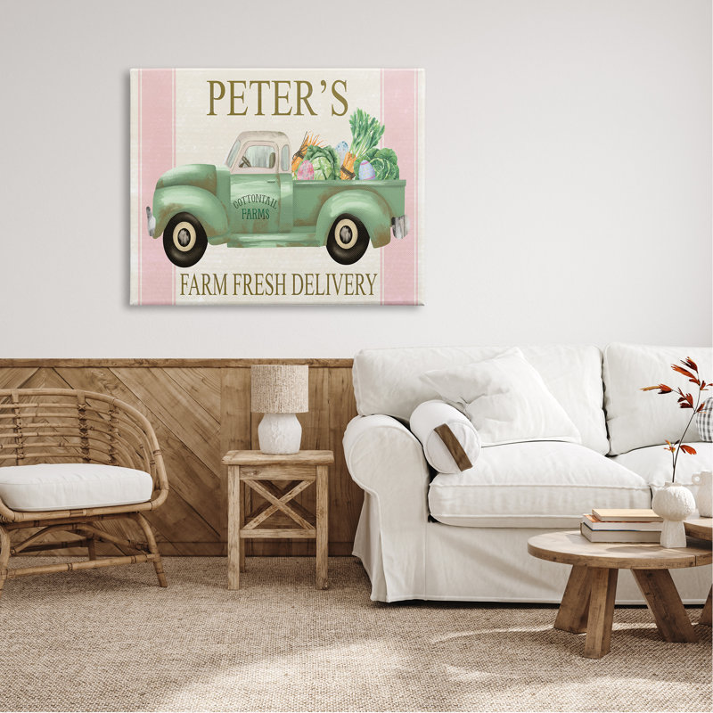 «Farm Fresh Livraison Sign», par Rust Art, Toile tendue, H 36 po x l 48 po x P 1,5 po