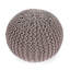 Pouf brun en coton tricoté rond 20 x 20 - fabriqué à la main, pouvant accueillir des sièges supplémentaires et se détendre dans le salon, profondeur de 20 pouces, largeur, 14 de hauteur, idéal pour chambre de bébé ou repose-pieds