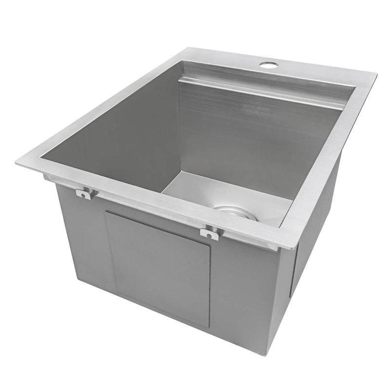 Ruvati Marine Grade T-316 Workstation Topmount RV Boat Outdoor Sink Stainless Steel, 20" L x 15" W