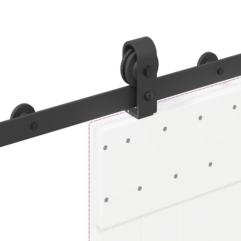 Ensemble de quincaillerie pour porte coulissante Vidaxl - acier - noir, 72 po